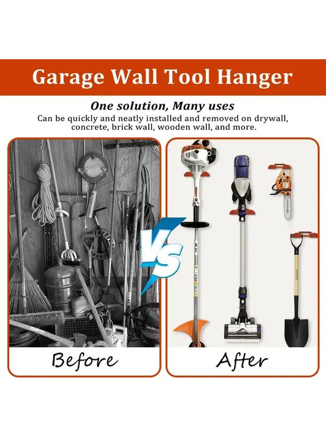 2 Pack Heavy Duty Trimmer Rack Wall Mount Durable Metal Garden Tool Hanger Space Saving Vertical Storage For Grass Trimmers Weed Wackers Shed Organization - Image 4