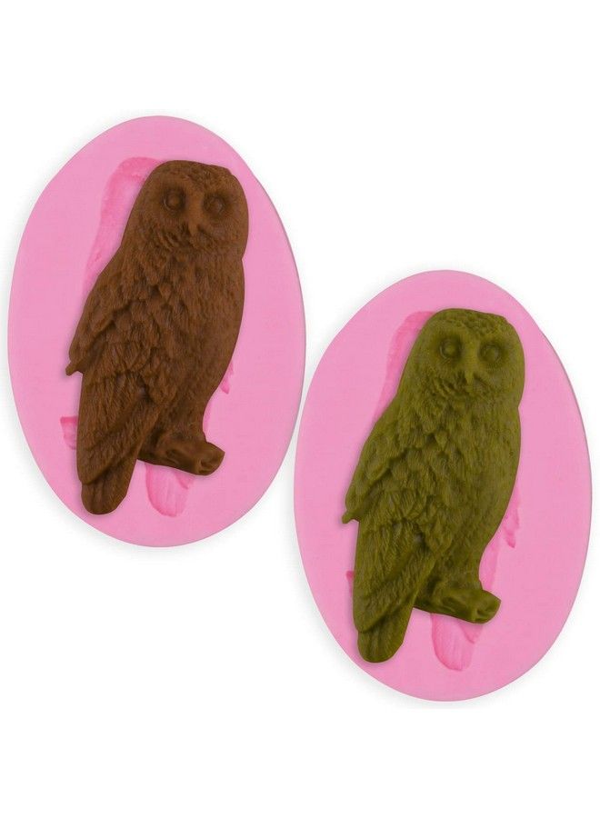 Hengke 2Pcs Owl Non Sticksilicone Moldsanimal Theme Mould For Puddingpan Muffinimpression Mats Baroque Fondantchocolateice Cubecookie Pastry Piescake Cup Cakedecorationpolymer Clay - Image 2