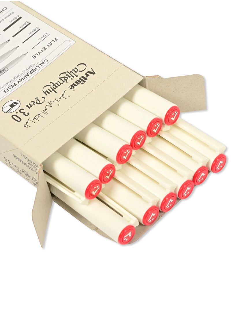 Artline Artline 12 Pieces EK-243N/AB Arabic Caligraphy Pen Acid Free, Line 3.0mm, Colour:Red - ARFPAR243RE  - Image 4