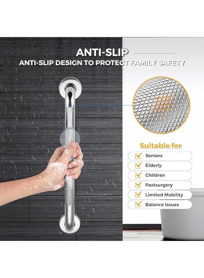 Stainless Steel Anti-Slip Bathroom Grab Bar 50 cm Wall Mounted Safety Support Handle for Shower, Bathtub, Toilet & Mobility Assistance - Image 3