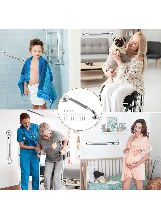 Stainless Steel Anti-Slip Bathroom Grab Bar 50 cm Wall Mounted Safety Support Handle for Shower, Bathtub, Toilet & Mobility Assistance - Image 2