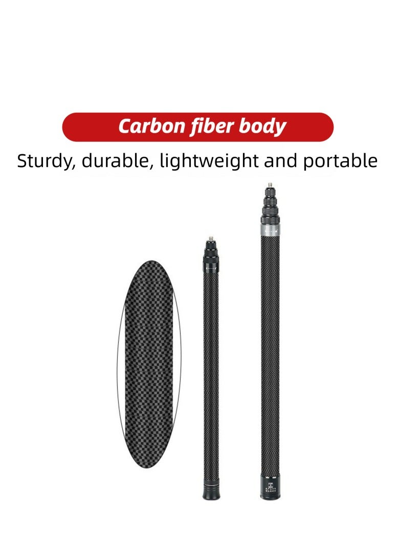 Carbon Fiber Selfie Stick GoPro/insta360 Panoramic Motion Camera Bullet Time Carbon Fiber Invisible Extension Rod - Image 2