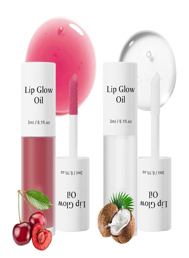 Aaiffey 2Pcs Hydrating Lip Glow Oil,Plumping Lip Gloss,Moisturizing Transparent and Nourishing Non-stick Cup Fruit Flavored Lip Oil for Reducing Lip Lines and Lip Care(04#+07#) - Image 1