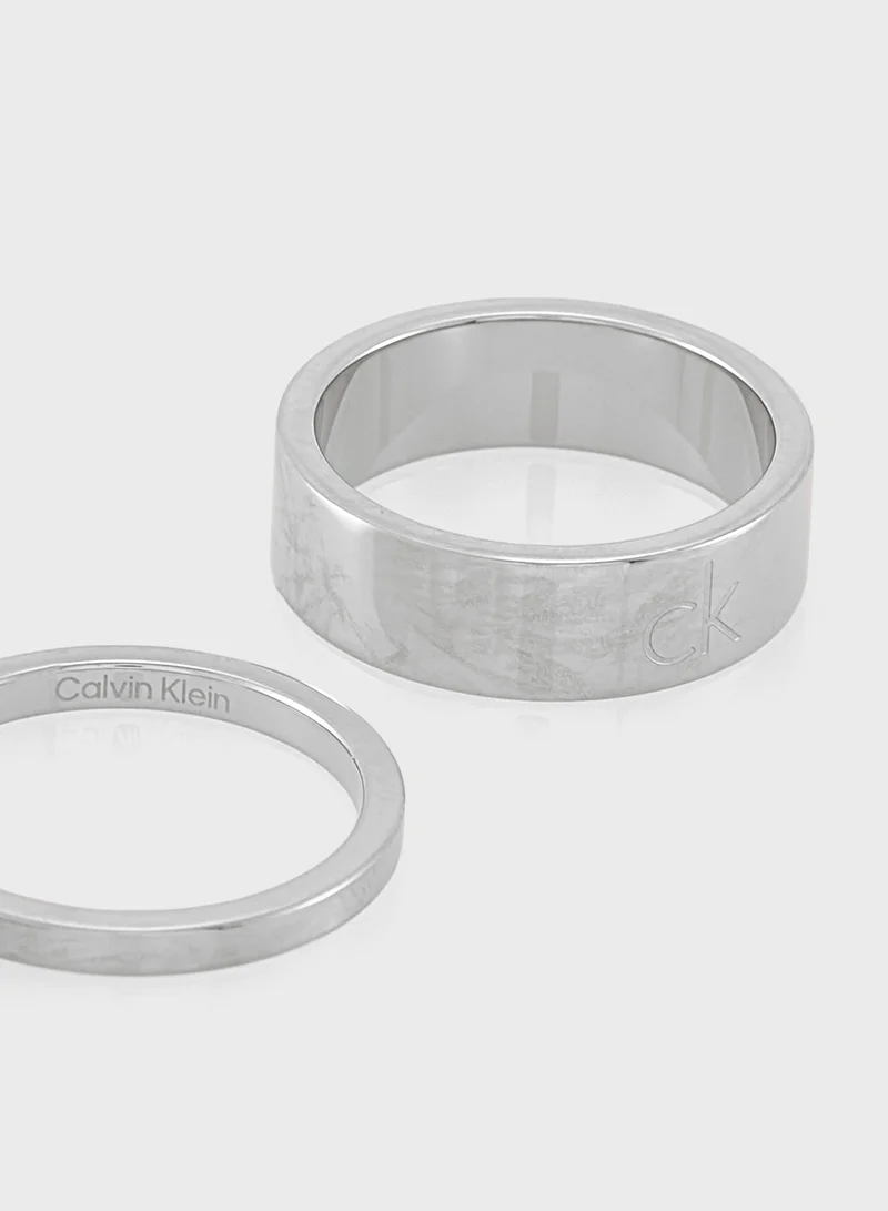 CALVIN KLEIN Brand Detailed Trio Rings Sets