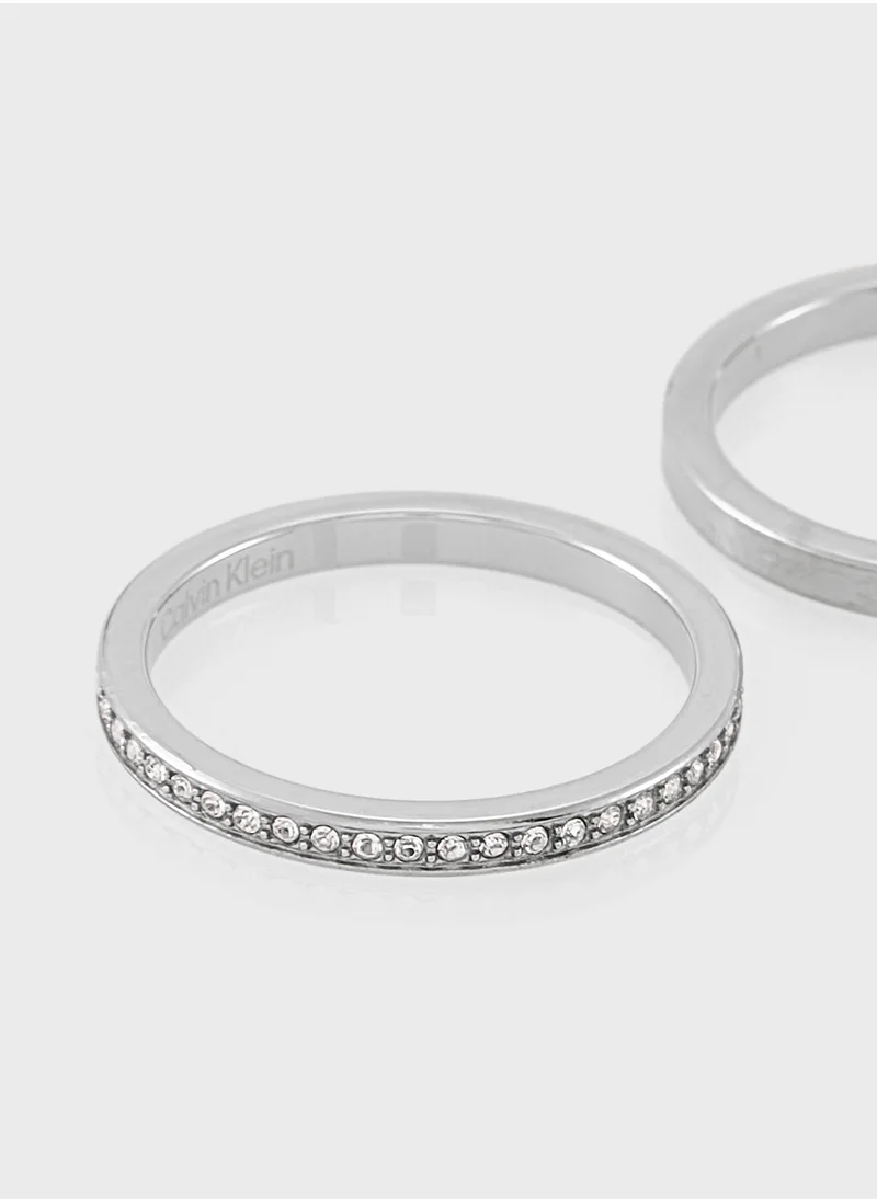 CALVIN KLEIN Brand Detailed Trio Rings Sets