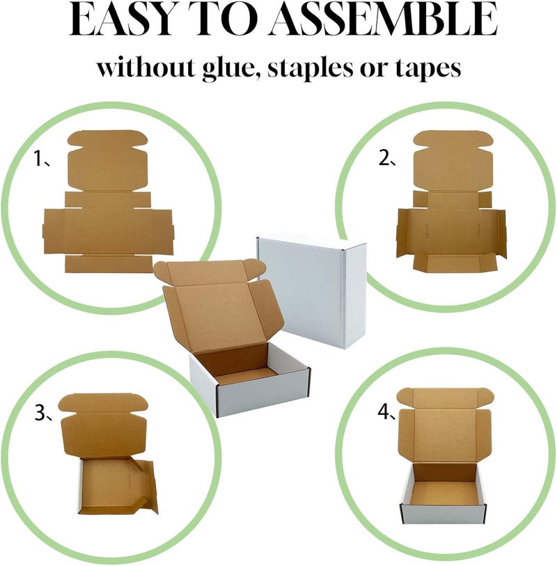KIAECHWU White Shipping Boxes6x5x2 inch 50 Pack,Corrugated Boxes Mailer Packaging for Mailing Small Business，E-Commerce Gift Boxes for Wrapping Present Moving Storage Heavy Duty Recycled Cardboard Boxes - Image 2