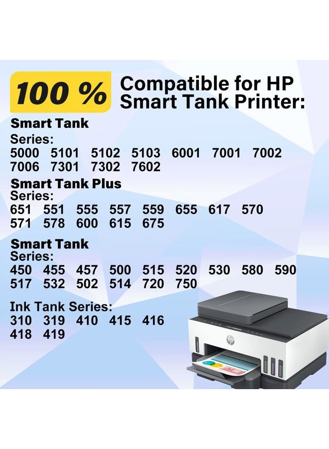 Osinkjet 31 Ink Bottle Set, 32XL Black Ink Bottle Compatible for HP Smart Tank 7602 6001 5101 5000 7300 7301 520 580, 31 32 XL Ink Bottles Set for Smart Tank Plus 651 551 Refill - Image 2