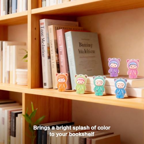 Agniphant Glow Cute Aesthetic Home Decor Set of 6 - Mini Bear Girl Show Pieces, Living Room Bedroom Office Desk Car Decoration Resin Craft Figurines Decorative Items for Cute Home Decor Aesthetic Girls Gift - Image 4