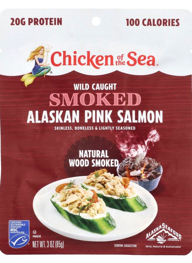 Chicken Of The Sea - Wild Caught Smoked Alaskan Pink Salmon Natural Wood Smoked 3 oz (85 g) - Image 1