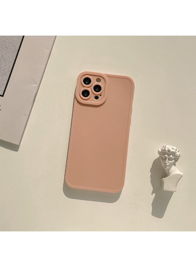 NIBEMINENT Matte Finish Solid Color Protective TPU Case Cover For iPhone 15, Tobacco Powder