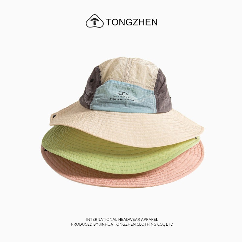 Mountain-Style Outdoor Thin Color-Blocked Fisherman''s Hat for Men and Women, Summer Quick-Dry Breathable Wide-Brim Sun Hat for Hiking and Mountaineering - Image 5