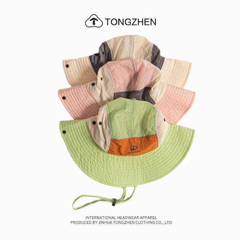Mountain-Style Outdoor Thin Color-Blocked Fisherman''s Hat for Men and Women, Summer Quick-Dry Breathable Wide-Brim Sun Hat for Hiking and Mountaineering - Image 3