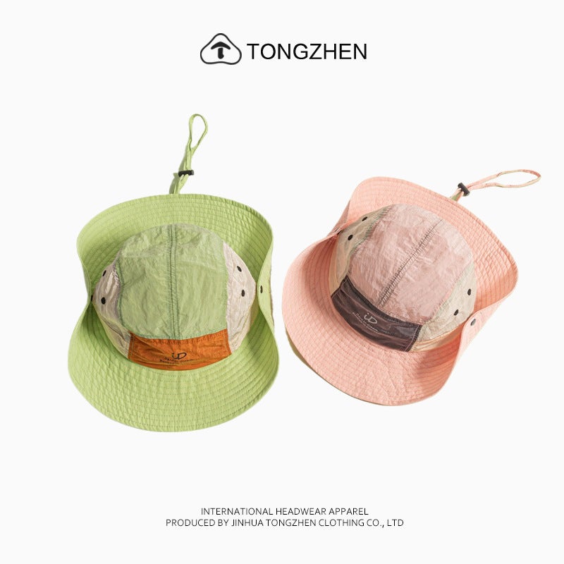 Mountain-Style Outdoor Thin Color-Blocked Fisherman''s Hat for Men and Women, Summer Quick-Dry Breathable Wide-Brim Sun Hat for Hiking and Mountaineering - Image 4