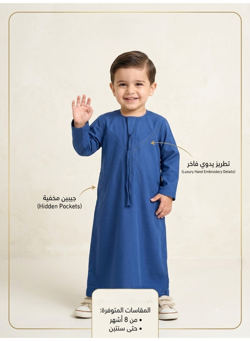 Children's nightgown, Omani and newborn thobe, seven-piece thobe, Emirati boy's thobe, children's nightgown, newborn nightgown, short-sleeved thobe, half-sleeved nightgown, sleep shirt, short-sleeved Saudi nightgown, loose-fitting nightgown, house shirt, newborn gifts, baby gifts, infant gifts, baby gifts, boy's gifts, children's clothes, gift for boys - Image 1