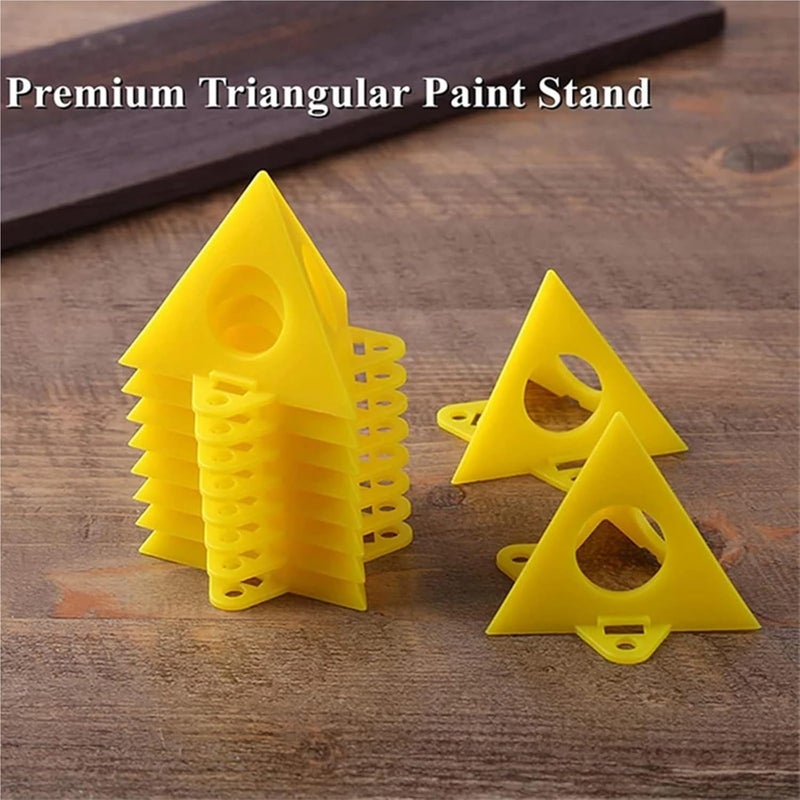 Painters Pyramids Non-Slip Portable Triangle Paint Pad Cabinet Doors Blinds Furniture Supplies for Woodworking Carpenter(Yellow,100pcs) - Image 3