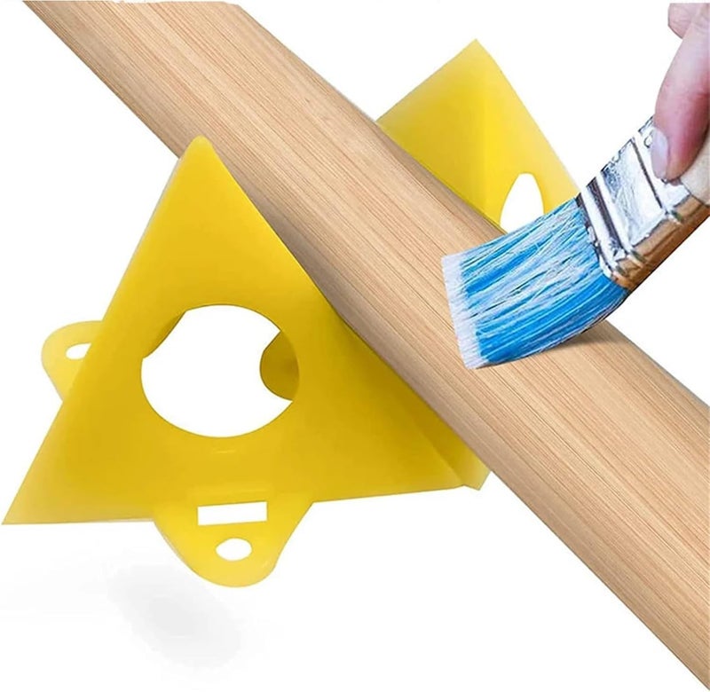 Painters Pyramids Non-Slip Portable Triangle Paint Pad Cabinet Doors Blinds Furniture Supplies for Woodworking Carpenter(Yellow,100pcs) - Image 2