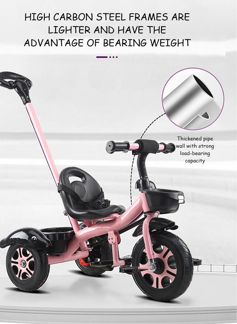 MaBaby Tricycles for Kids, with Storage Basket, Adjustable Seat and Parent Push Handle, Children Trike for 1-6 Years Boys and Girls, Balance Bike for Indoor Outdoor - Image 5