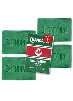 Chandrika Chandrika Ayurvedic Soap  Organic Soap Bar with Vegetable Oil  100 Natural Bar Soap for Men and Women  Vegan Soap for All Skin Types  Handmade Soap  Herbal Body Soap Bars  264 Oz  4Pack 