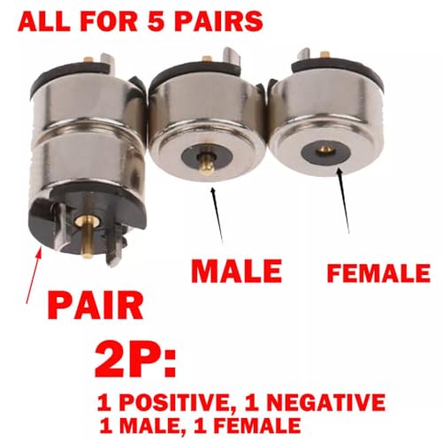 UCCKEYI 5 Set /10 Pcs 8mm Current Magnet Male Female Magnetic Cable Compatible With Pogo Pin Connector DC Power Charge Probe - Image 2