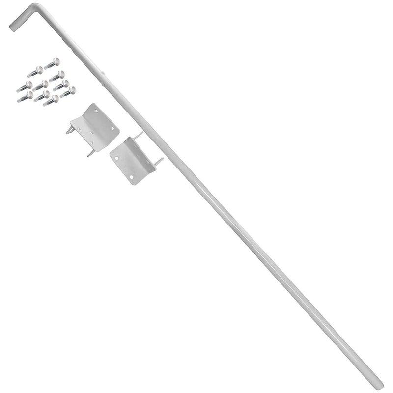 Jake Sales 36 Stainless Steel Vinyl Fence Gate Drop Rod Powder Coated WHITE AKA Gate Drop Pin Cane Bolt Drop Rods for Securing One Double Gate to the ground so the Other can be Latched to it - Image 2