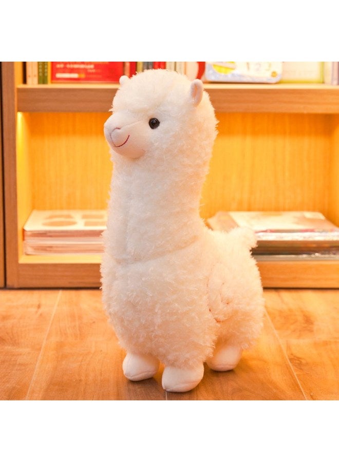 Weltston Plush Toy Doll Cushion, Birthday Gift For Girls, Stuffed Animal Pillow, Cute Alpaca Doll, White, 55cm - Image 1