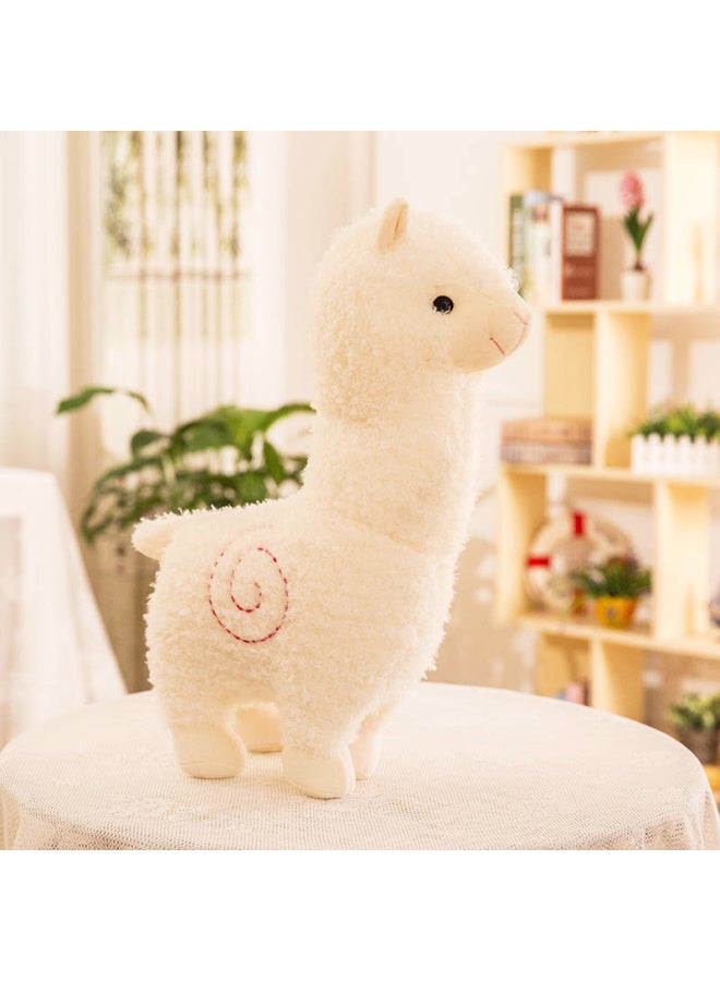 Weltston Plush Toy Doll Cushion, Birthday Gift For Girls, Stuffed Animal Pillow, Cute Alpaca Doll, White, 55cm - Image 3