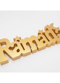 VUCATIN Ramadan Table Top Decoration Wooden Acrylic Islamic Tabletop Decors | Ramadan Kareem and Eid Mubarak Decoration | Islamic Muslim Gifts | Ramadan Eid Decoration | (Ramadan, Gold) -40x12x2.5cm  - Image 2