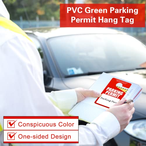 Vicenpal 500 قطعة من بطاقات تصريح وقوف السيارات، تصاريح مؤقتة، لافتات وقوف السيارات بلاستيكية فارغة PVC 3 × 5 بوصة لمرآة الرؤية الخلفية للسيارة، زجاج أمامي، إدارة وقوف السيارات (أحمر) - Image 5