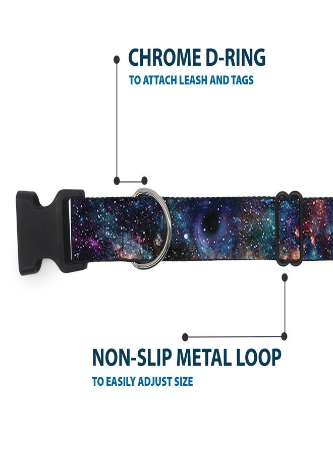 Buckle Down Dog Collar Plastic Clip Galaxy Collage 15 to 26 Inches 1.0 Inch Wide, Multicolor - Image 5