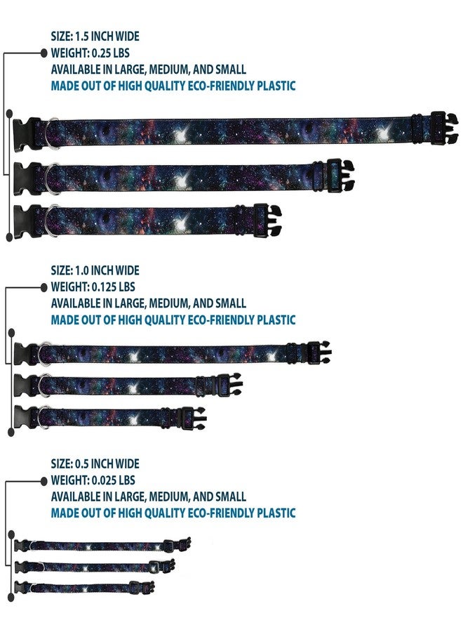 Buckle Down Dog Collar Plastic Clip Galaxy Collage 15 to 26 Inches 1.0 Inch Wide, Multicolor - Image 3