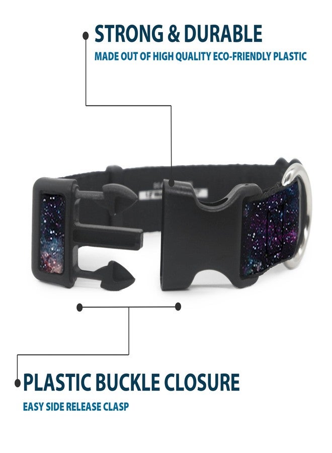 Buckle Down Dog Collar Plastic Clip Galaxy Collage 15 to 26 Inches 1.0 Inch Wide, Multicolor - Image 4