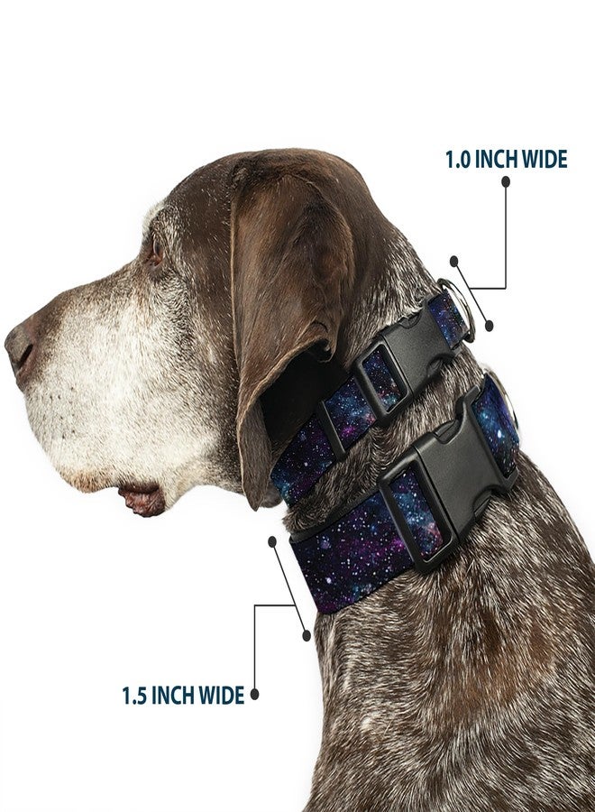 Buckle Down Dog Collar Plastic Clip Galaxy Collage 15 to 26 Inches 1.0 Inch Wide, Multicolor - Image 2