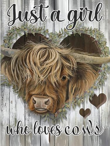 Meothan Diamond Painting Kit for Adults, Highland Cow Diamond Art Kits for Adults Beginners, 5D DIY Full Drill Round Diamond Gem Art for Home Wall Decor (11.8 * 15.8 inch) - Image 1