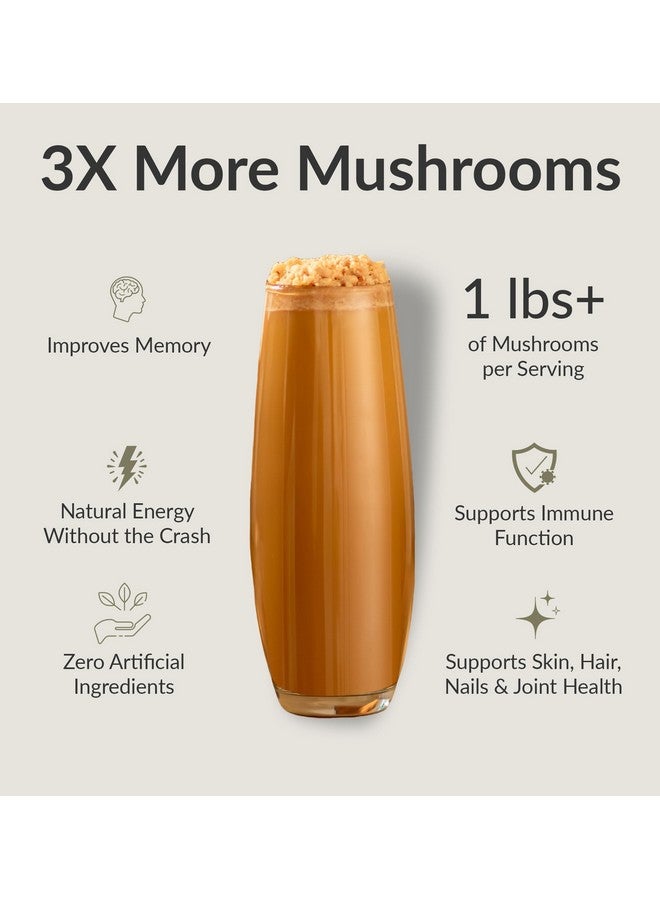 BIOptimizers Mushroom Coffee Alternative - Salted Caramel Drink - Lion’s Mane, Chaga, Reishi + Collagen Peptides for Focus, Energy & Gut Health - Adaptogenic Mushrooms & MCT Powder - 15 Servings - Image 2