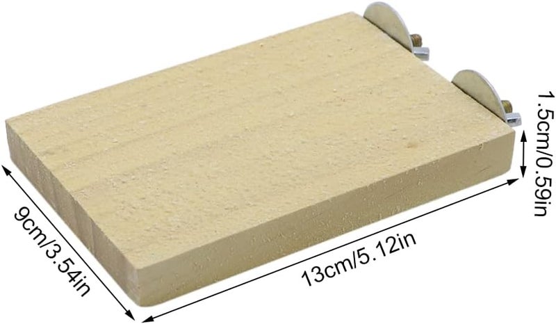 Litewoo Bird Parrot Perch Stand Platform Natural Wooden Coarse Sand Grinding Claw Stand Suitable for Parrot Parakeet Cockatiel Budgie Conures Lovebird Finches Chinchilla (Yellow, B) - Image 3