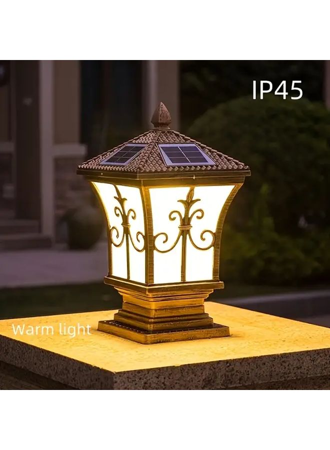 مصباح أعمدة الطاقة الشمسية الأسود LED للخارجي مقاوم للماء مع جهاز تحكم عن بعد لحديقة - Image 2