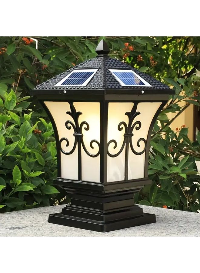 مصباح أعمدة الطاقة الشمسية الأسود LED للخارجي مقاوم للماء مع جهاز تحكم عن بعد لحديقة - Image 3