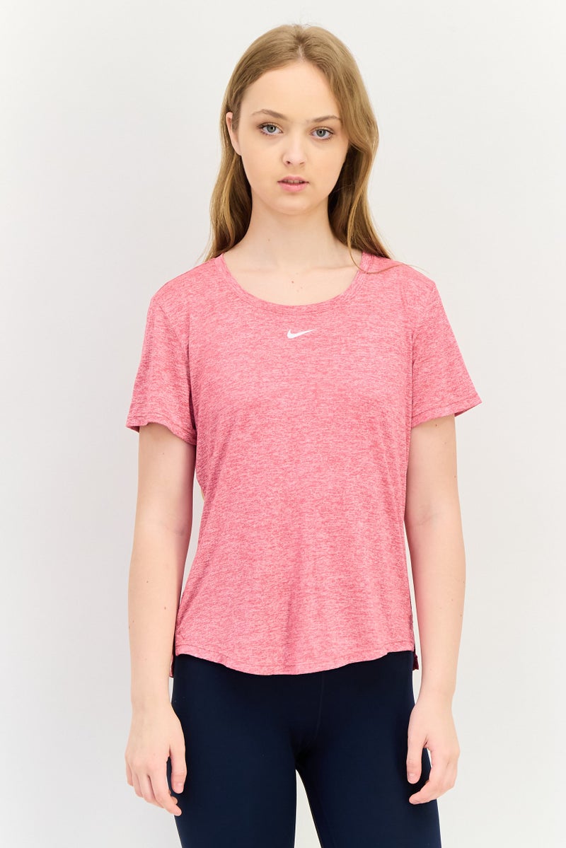 Nike Women Dri-fit Short Sleeve Training Top, Pink - Image 1