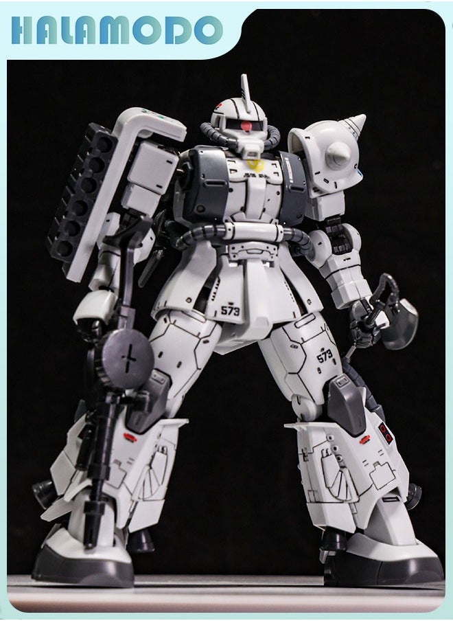 HALAMODO Gundam Xingdong - GTO Zaku White Wolf Matsunaga Shin Action Figure Mecha Warrior Assembly Model with Stand, a Super Cool Desktop Decoration, an Assembly Toy Loved by Both Boys and Girls  - Image 2