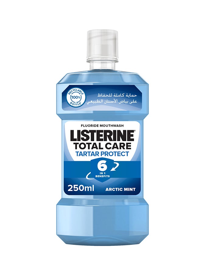 Listerine Total Care Tartar Protect 6 Benefit Fluoride Mouthwash For Naturally White Teeth 250ml  - Image 1