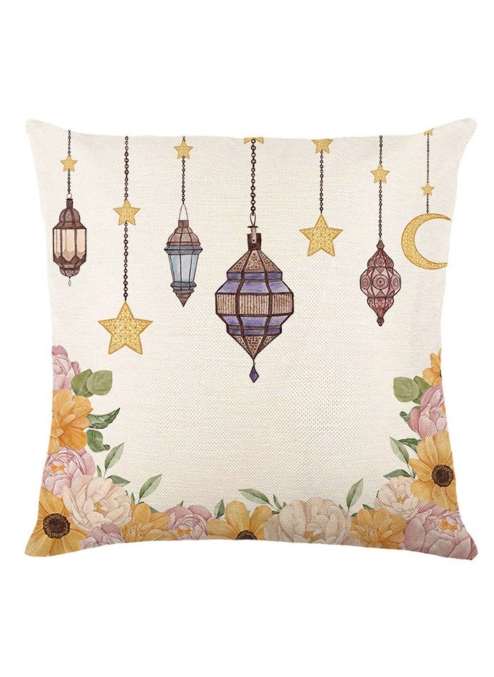 Generic 4 Pieces Ramadan Mubarak Pillow Covers Star Moon Pillow Covers Star Moon Throw Pillow Cases Blue Ramadan Mubarak Throw Cushion Cover Decoration for Sofa Bed Couch Car Chair  - Image 2