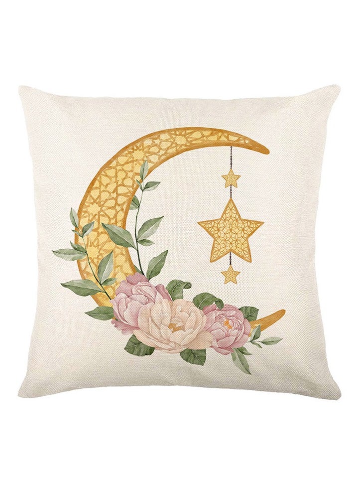 Generic 4 Pieces Ramadan Mubarak Pillow Covers Star Moon Pillow Covers Star Moon Throw Pillow Cases Blue Ramadan Mubarak Throw Cushion Cover Decoration for Sofa Bed Couch Car Chair  - Image 4
