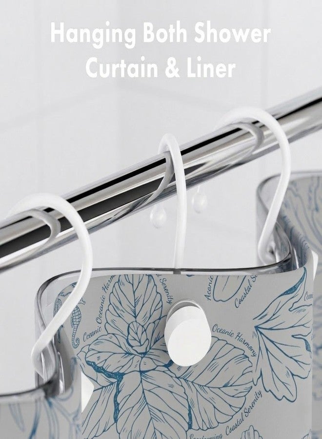 Bathway White Shower Curtain Rings, Plastic Shower Curtain Hooks, Bathroom Curtain Hooks, Modern Decorative Shower Curtain Hangers Set of 12, Rounded-Tail Design - Image 5
