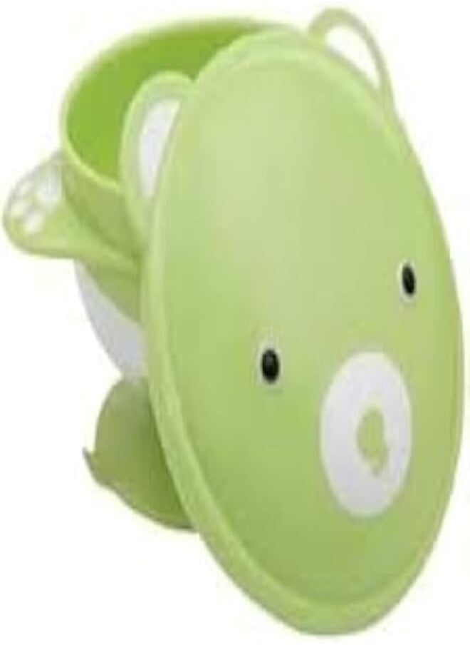 Generic Baby Cartoon Bear Suction Cup Feeding Bowl Cartoon Baby Feeding Bowl with Lid Green 1 Piece 300ml 