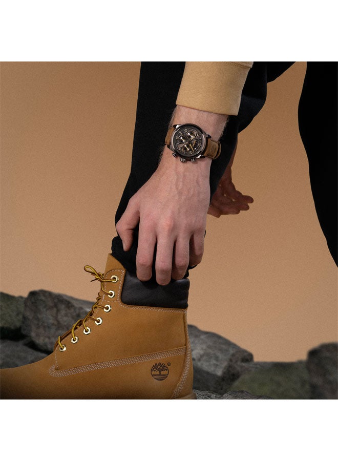 Timberland Men Henniker Ii 46 mm Men's Multifunction Watch Brown Dial  & Brown Leather Strap - Image 5