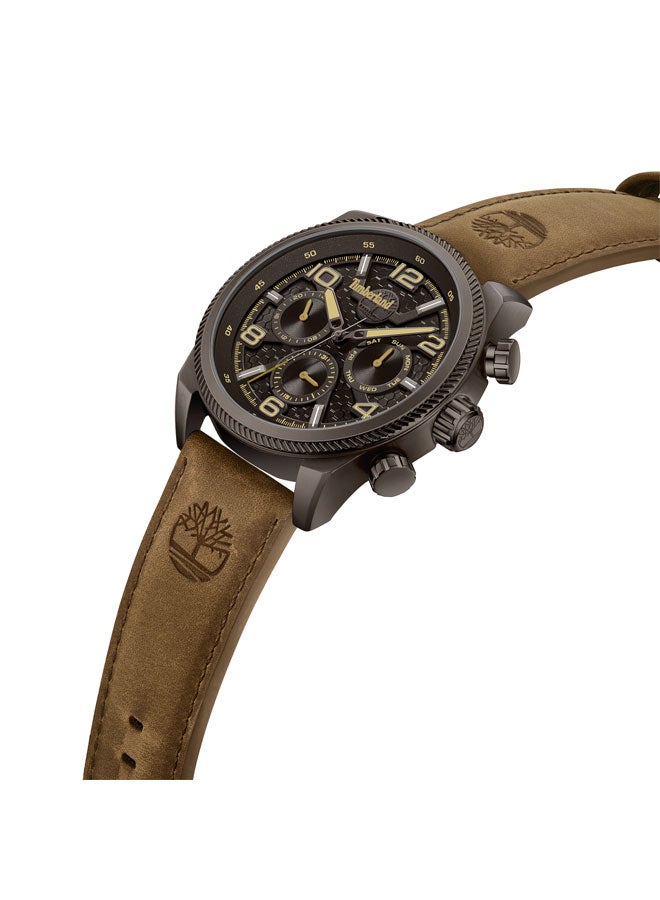 Timberland Men Henniker Ii 46 mm Men's Multifunction Watch Brown Dial  & Brown Leather Strap - Image 2