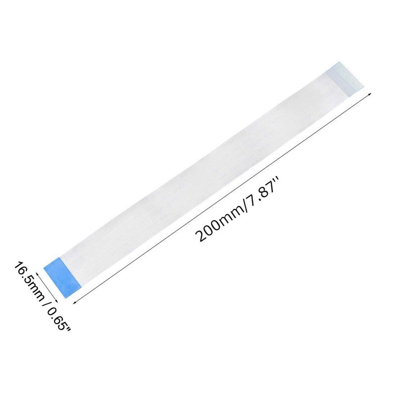 SLVC FFC Cable 32 Pin 0.5mm Pitch 200mm Length(Reverse Side) Flex FPC Ribbon Extension Cord Flat Wire Cable Connection LCD,TV,Laptop,Printer(White)(Pack of 1) - Image 2