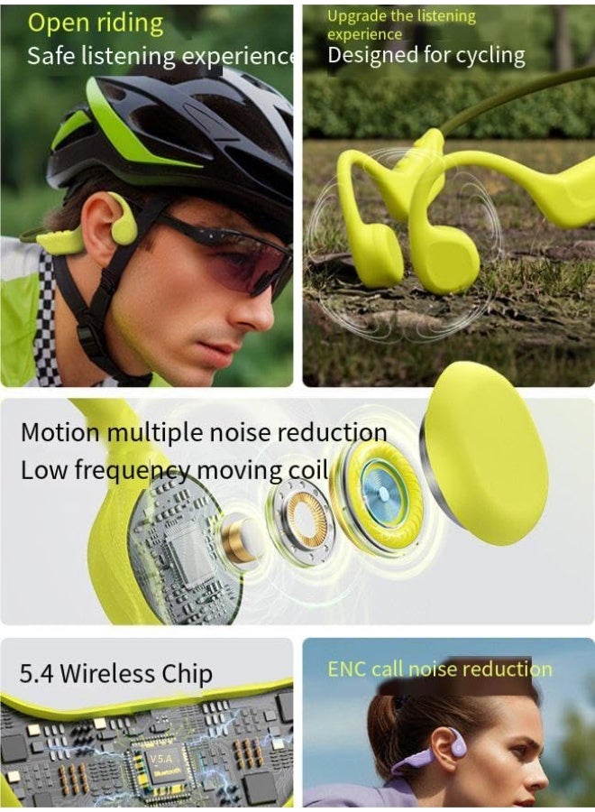 Wireless Bone Conduction Headphones - Ipx5 Waterproof, Long Battery Life, Open-Back Design, Stable Signal, Noise Isolation, Button Controls, Tangle-Free Cable, Type-C Charging, Compatible with Mobile Phones, Sports Headphones - Image 2