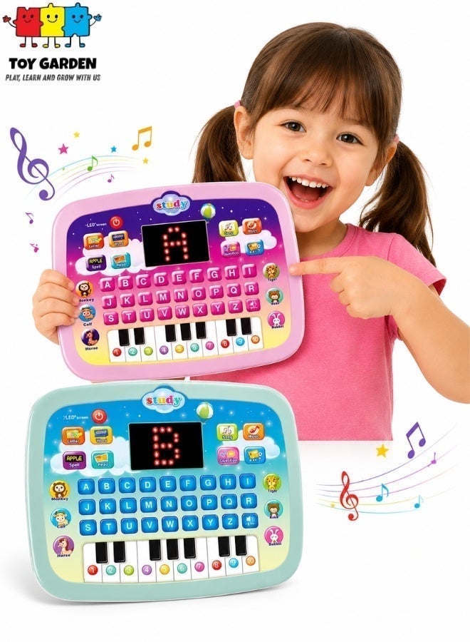 Assorted Color Kids Learning Tablet for Toddlers with LED Screen | Interactive Educational Toy Teaching Alphabet, Numbers, Words, Music & Math | Early Development Montessori Electronic Pad for Boys & Girls Age 3-6 | Smart Learning Tablet Gift for Kids