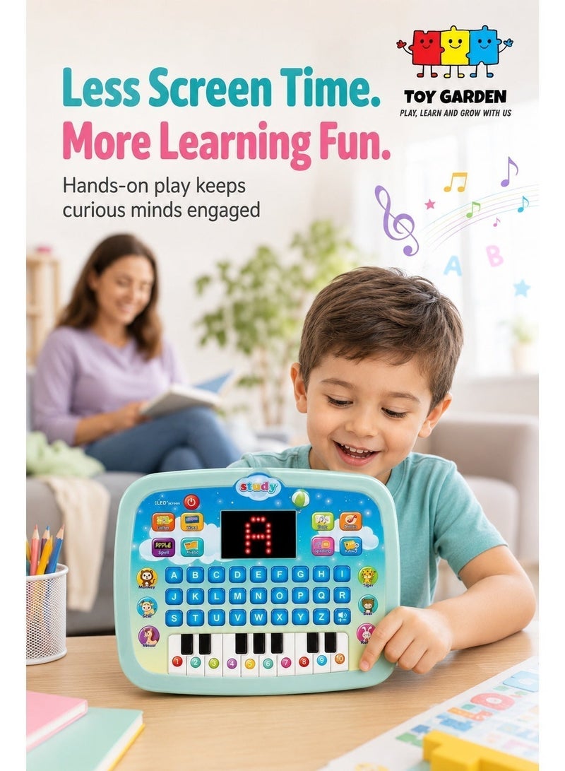 TOY GARDEN Assorted Color Kids Learning Tablet for Toddlers with LED Screen | Interactive Educational Toy Teaching Alphabet, Numbers, Words, Music & Math | Early Development Montessori Electronic Pad for Boys & Girls Age 3-6 | Smart Learning Tablet Gift for Kids - Image 5
